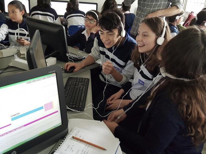 Students working on project